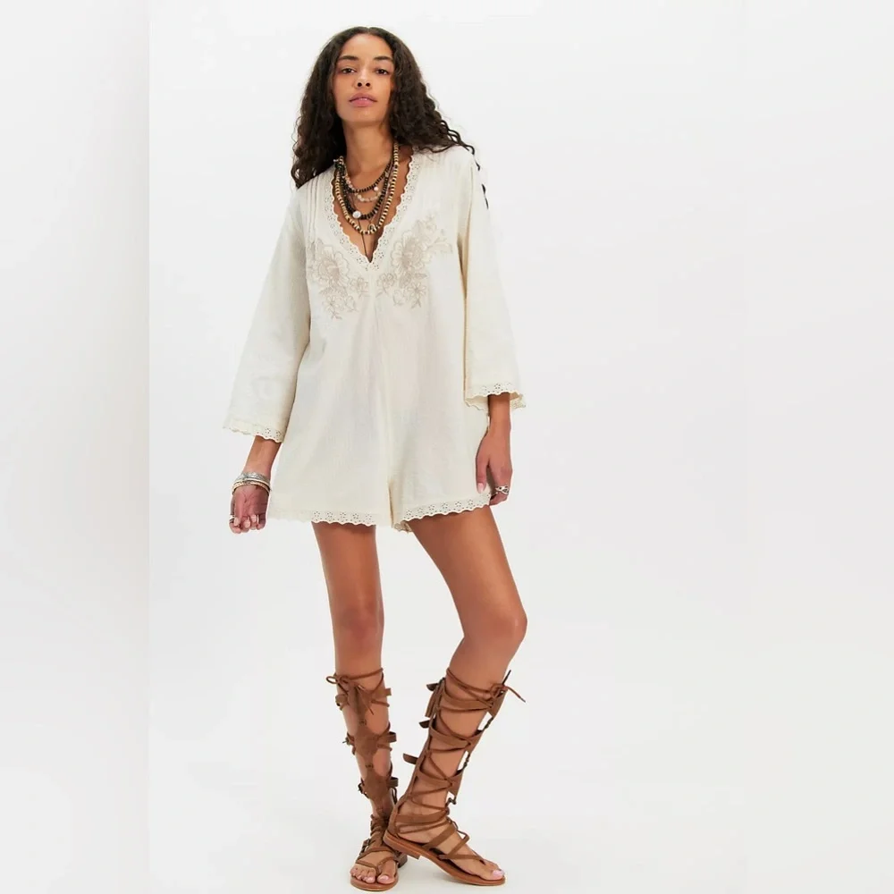 Free People Cawley Embroidered Romper - Picture 4 of 9